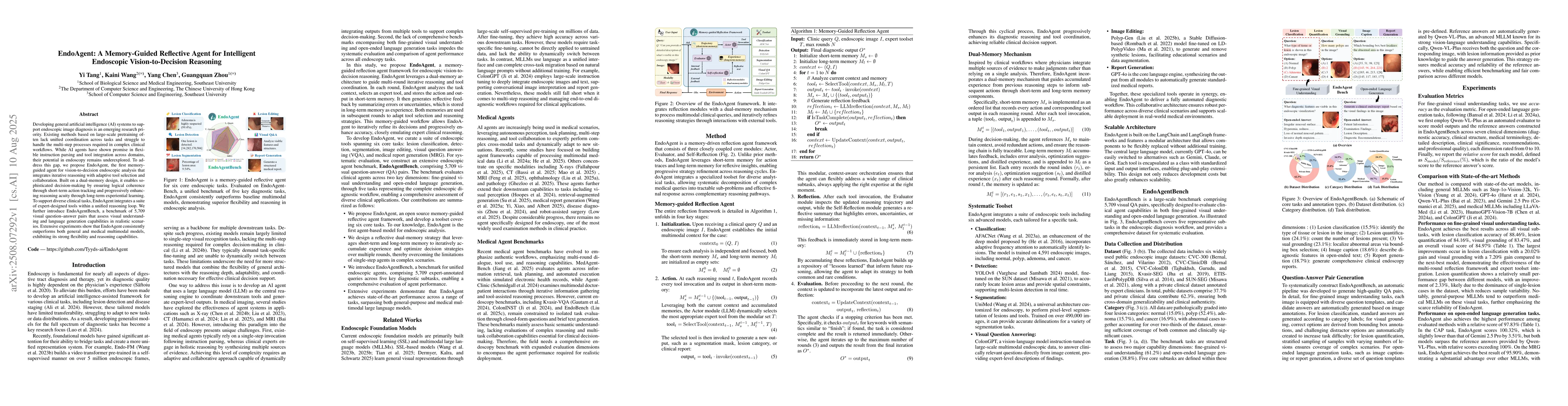Thumbnail for EndoAgent: A Memory-Guided Reflective Agent for Intelligent Endoscopic
  Vision-to-Decision Reasoning