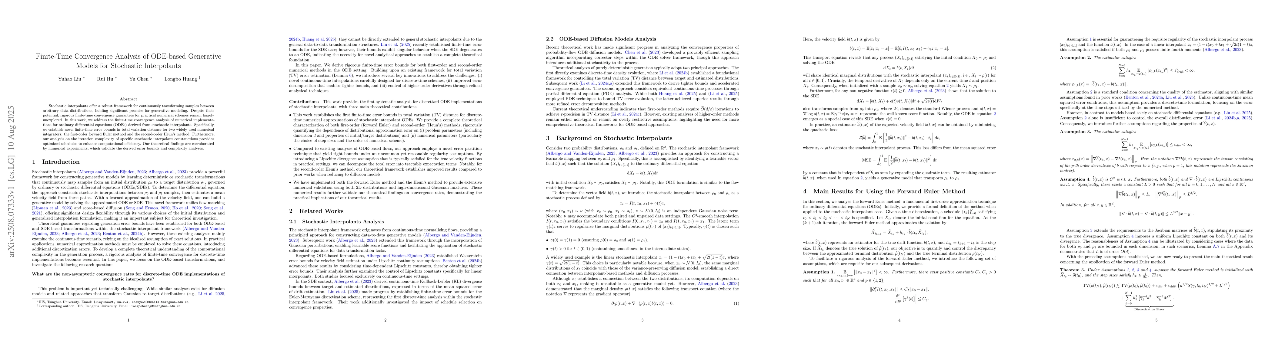 Thumbnail for Finite-Time Convergence Analysis of ODE-based Generative Models for
  Stochastic Interpolants