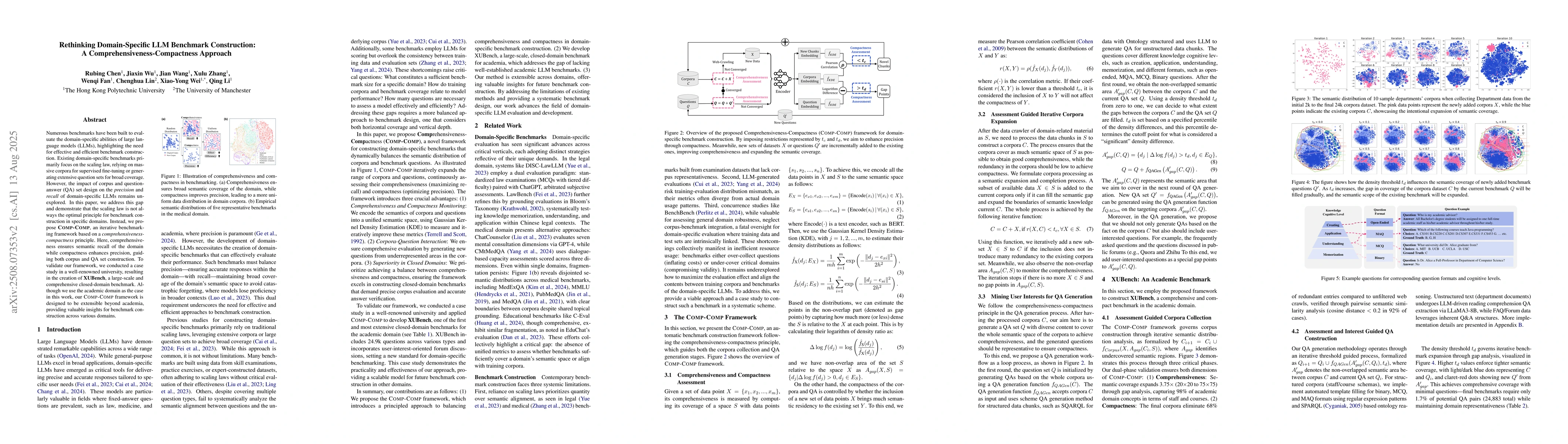 Thumbnail for Rethinking Domain-Specific LLM Benchmark Construction: A
  Comprehensiveness-Compactness Approach