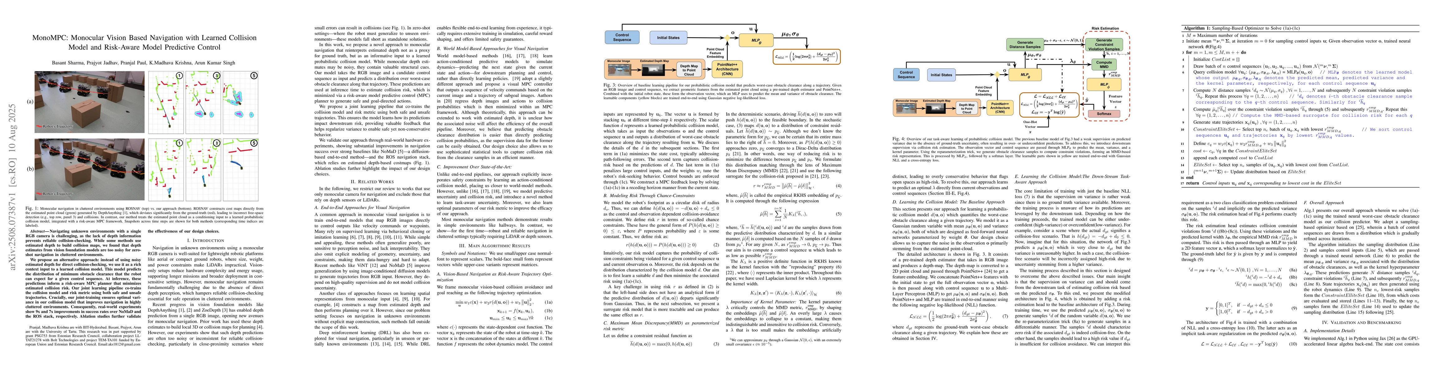 Thumbnail for MonoMPC: Monocular Vision Based Navigation with Learned Collision Model
  and Risk-Aware Model Predictive Control