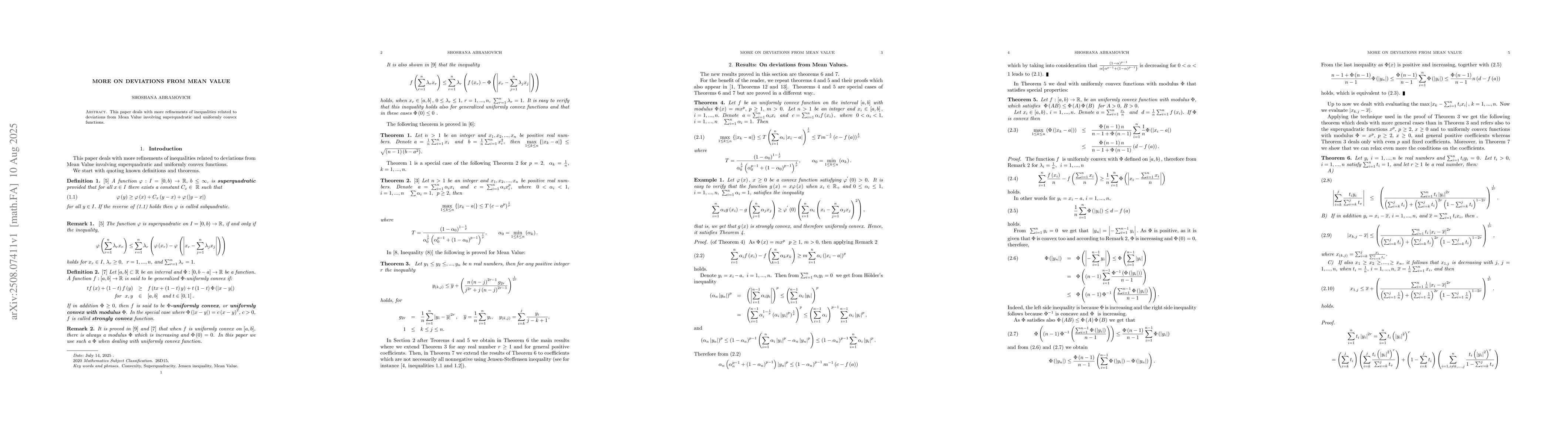 Thumbnail for More on deviations from Mean Value