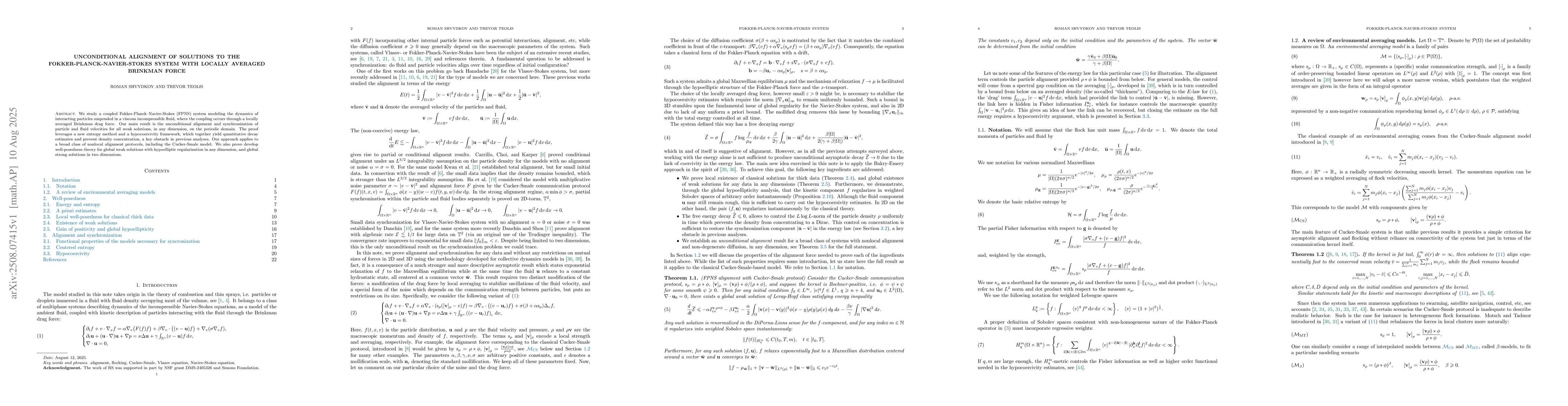 Thumbnail for Unconditional alignment of solutions to the Fokker-Planck-Navier-Stokes
  system with locally averaged Brinkman force