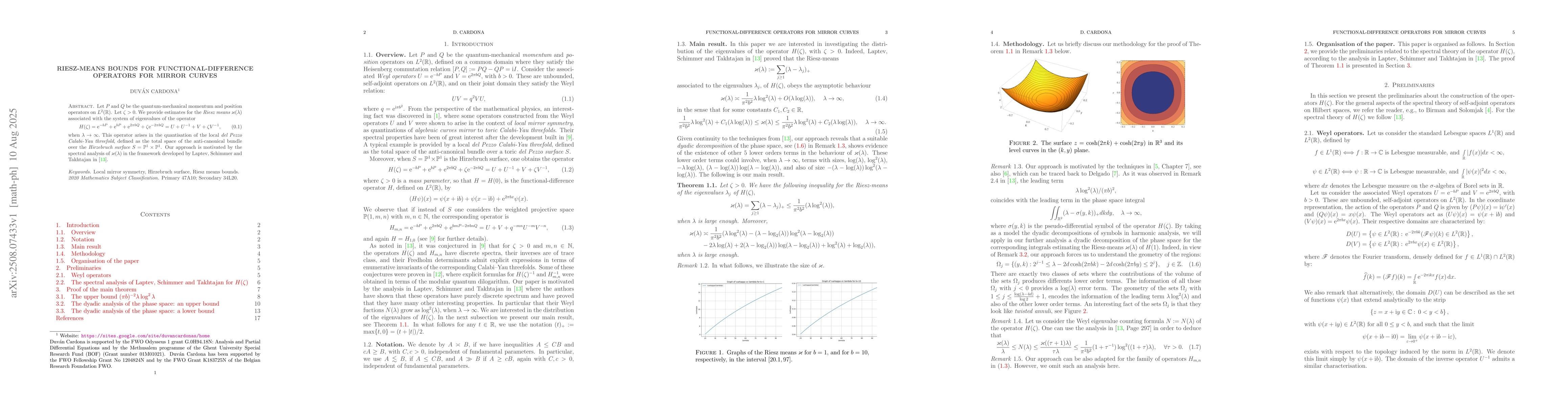 Thumbnail for Riesz-means bounds for functional-difference operators for mirror curves