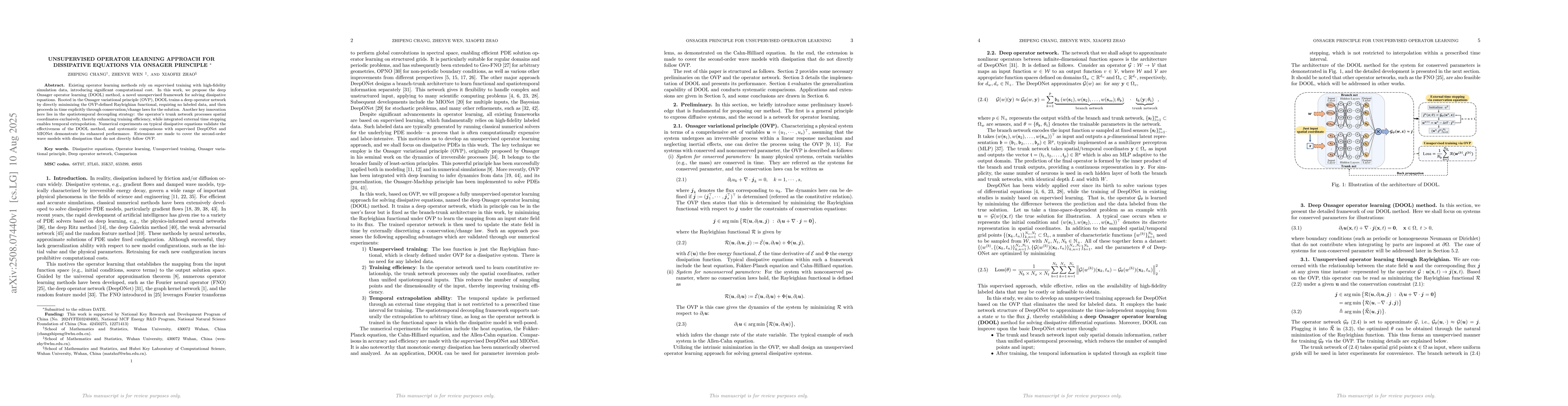 Thumbnail for Unsupervised operator learning approach for dissipative equations via
  Onsager principle