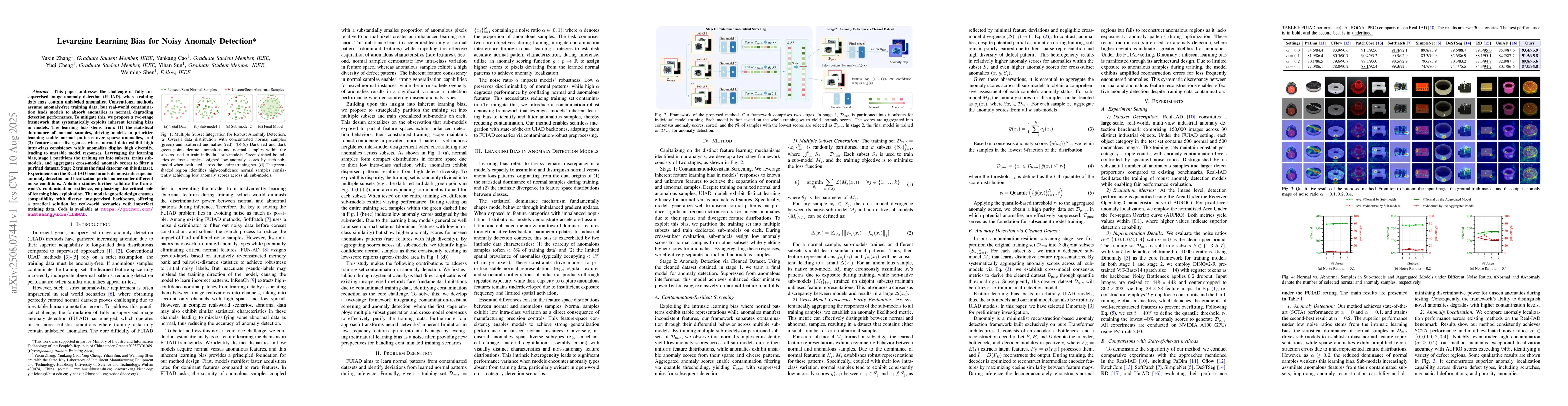 Thumbnail for Levarging Learning Bias for Noisy Anomaly Detection