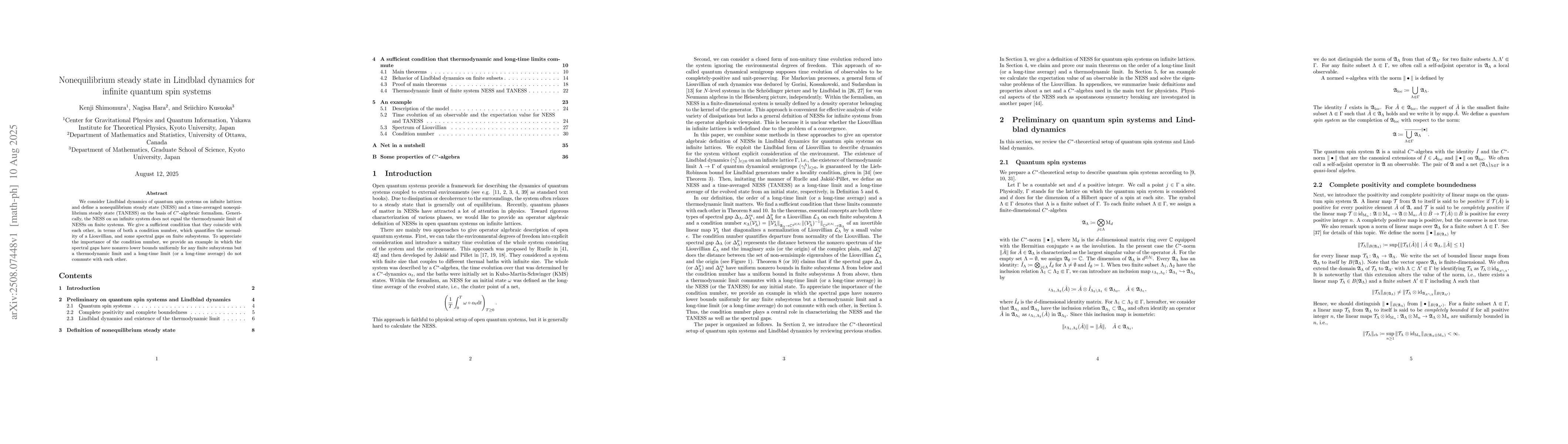 Thumbnail for Nonequilibrium steady state in Lindblad dynamics for infinite quantum
  spin systems
