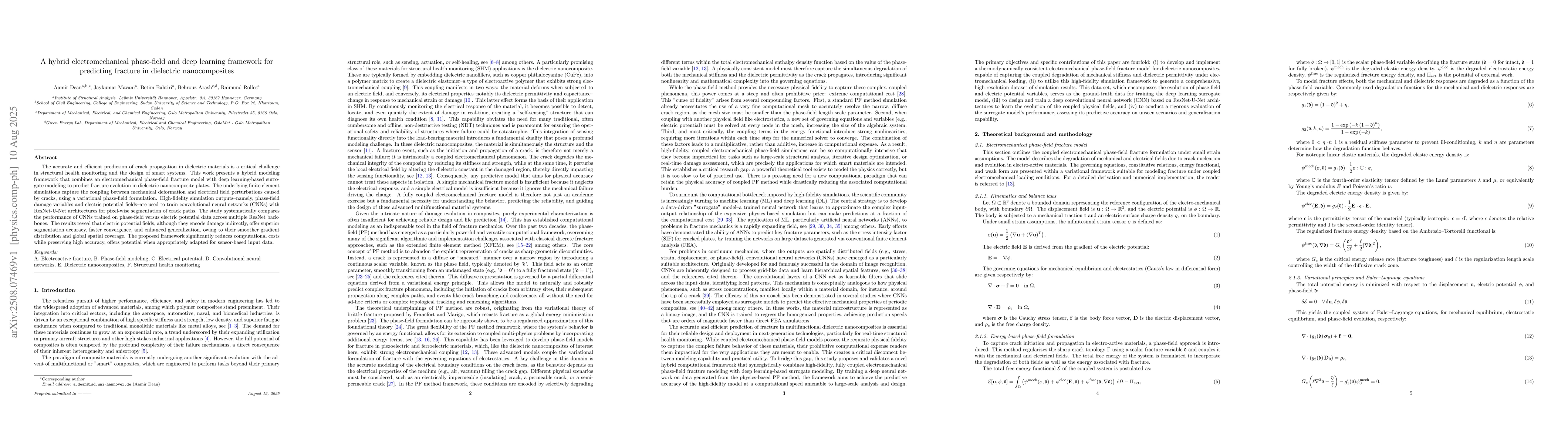 Thumbnail for A hybrid electromechanical phase-field and deep learning framework for
  predicting fracture in dielectric nanocomposites