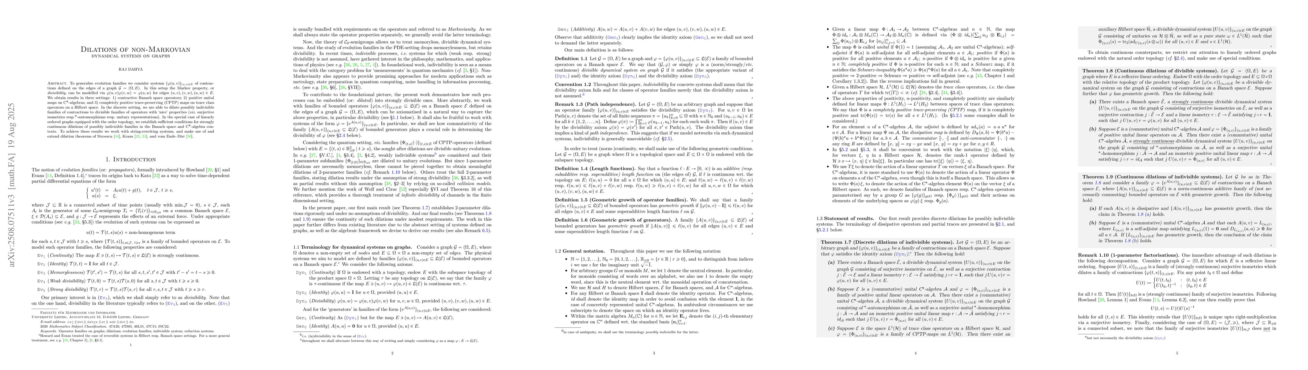 Thumbnail for Dilations of non-Markovian dynamical systems on graphs