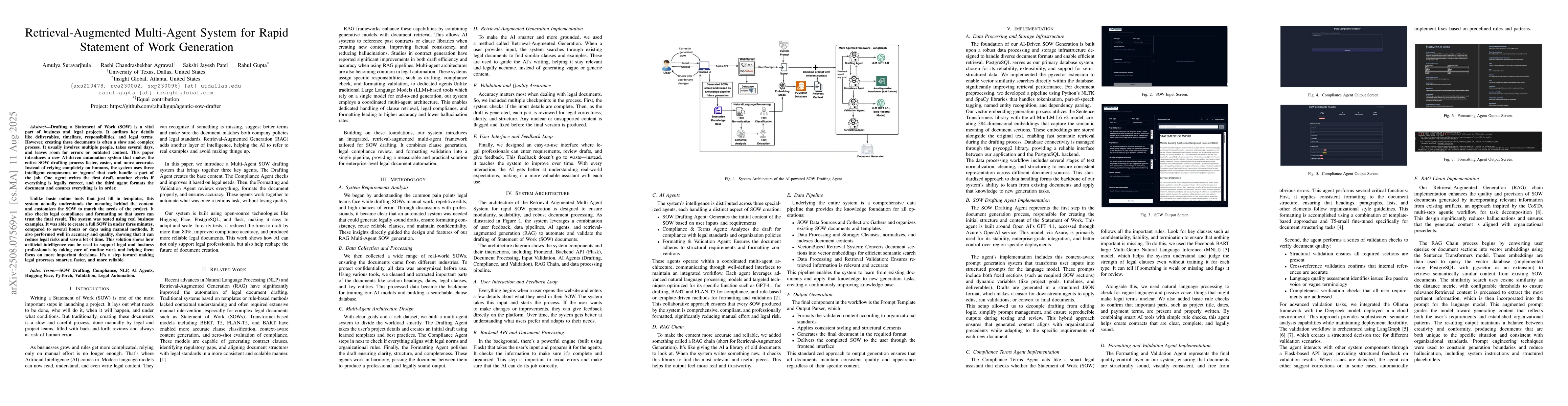Thumbnail for Retrieval-Augmented Multi-Agent System for Rapid Statement of Work
  Generation