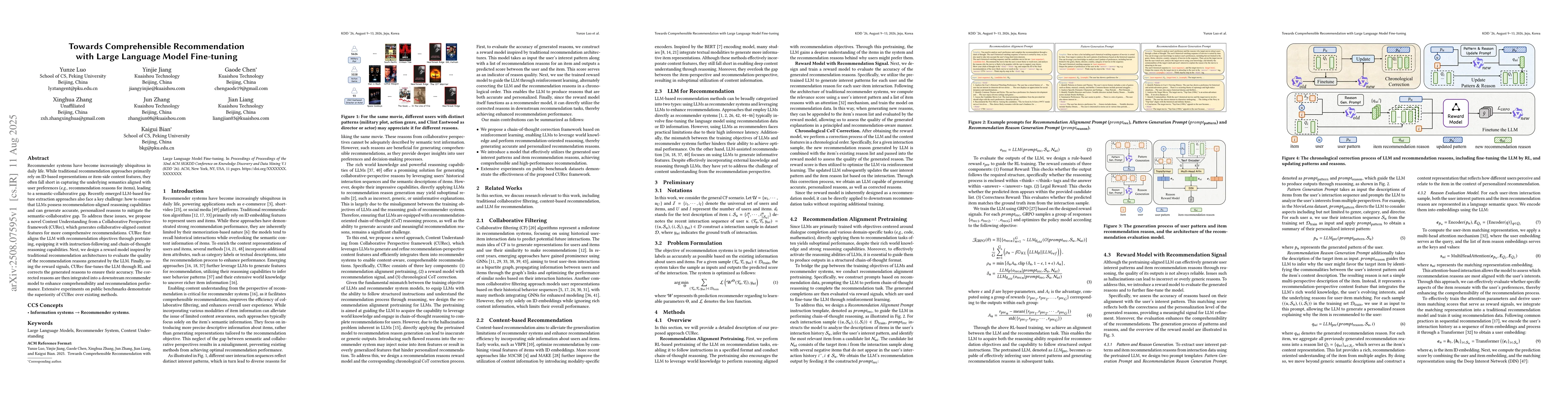 Thumbnail for Towards Comprehensible Recommendation with Large Language Model
  Fine-tuning