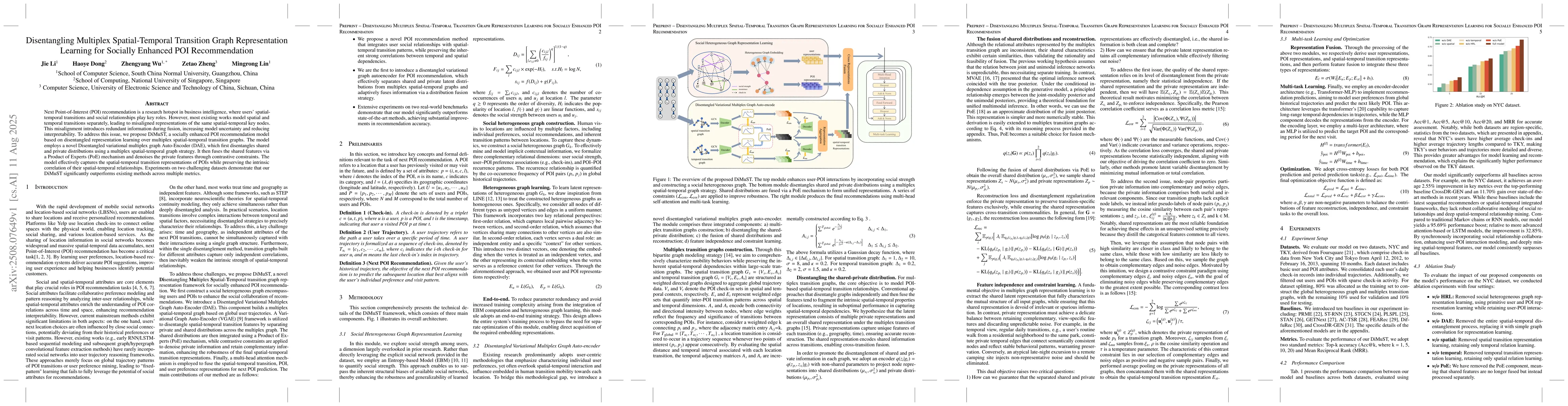 Thumbnail for Disentangling Multiplex Spatial-Temporal Transition Graph Representation
  Learning for Socially Enhanced POI Recommendation