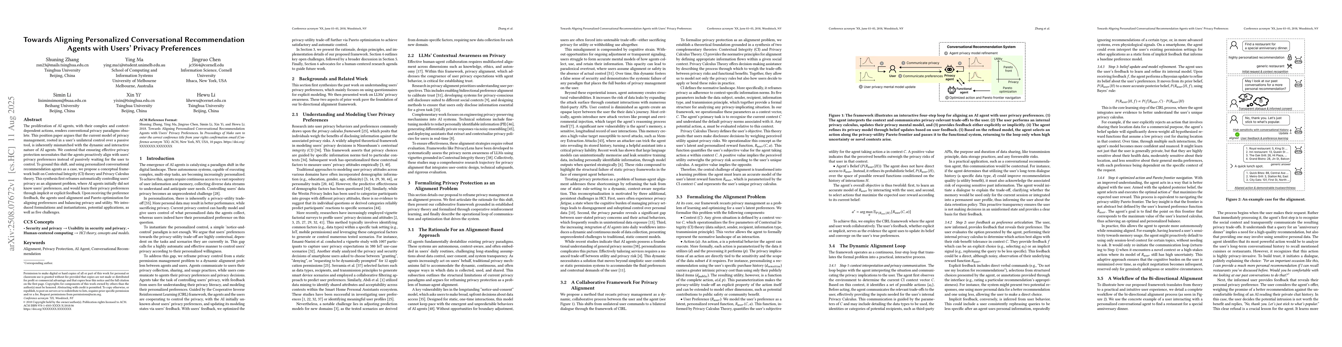 Thumbnail for Towards Aligning Personalized Conversational Recommendation Agents with
  Users' Privacy Preferences