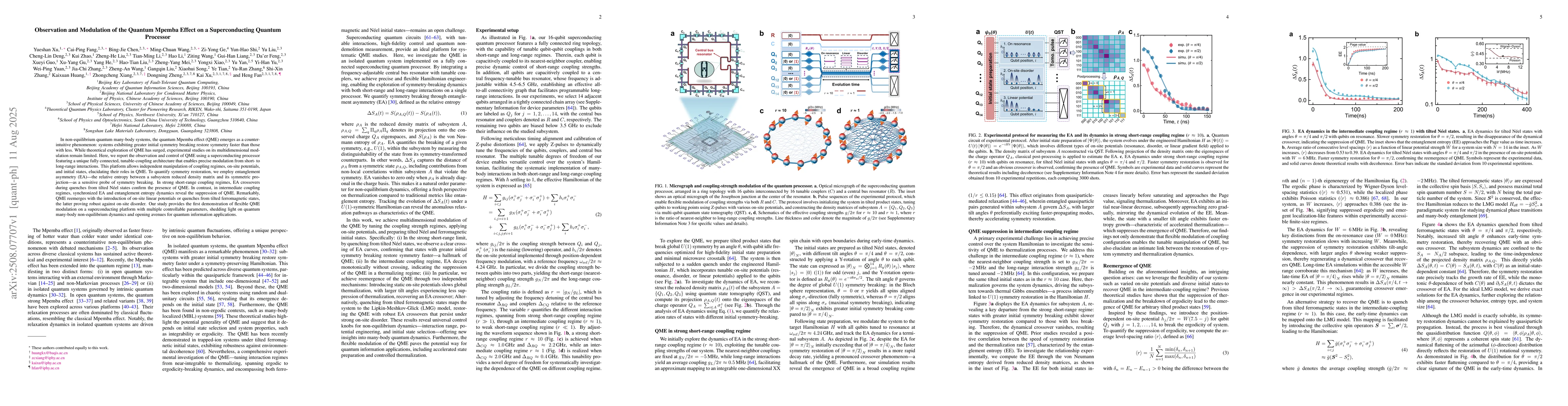 Thumbnail for Observation and Modulation of the Quantum Mpemba Effect on a
  Superconducting Quantum Processor