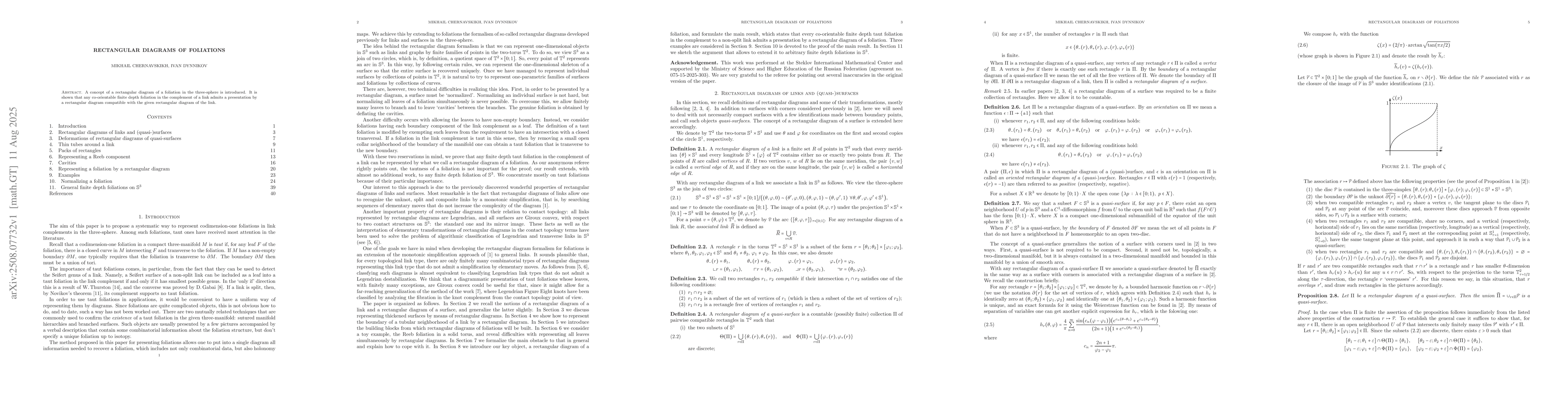 Thumbnail for Rectangular diagrams of foliations
