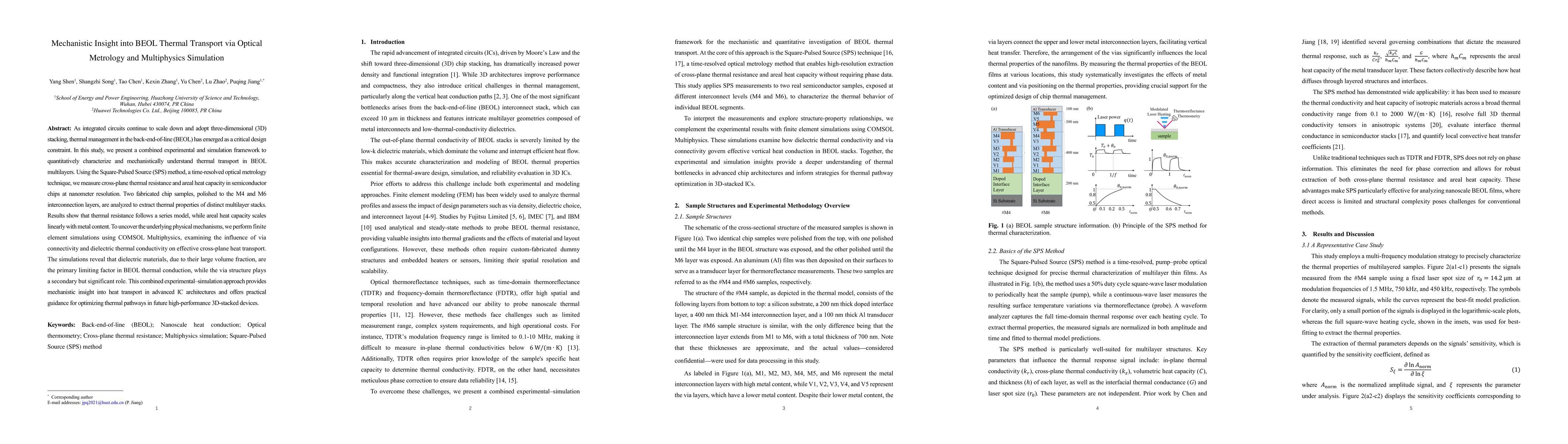 Thumbnail for Mechanistic Insight into BEOL Thermal Transport via Optical Metrology
  and Multiphysics Simulation