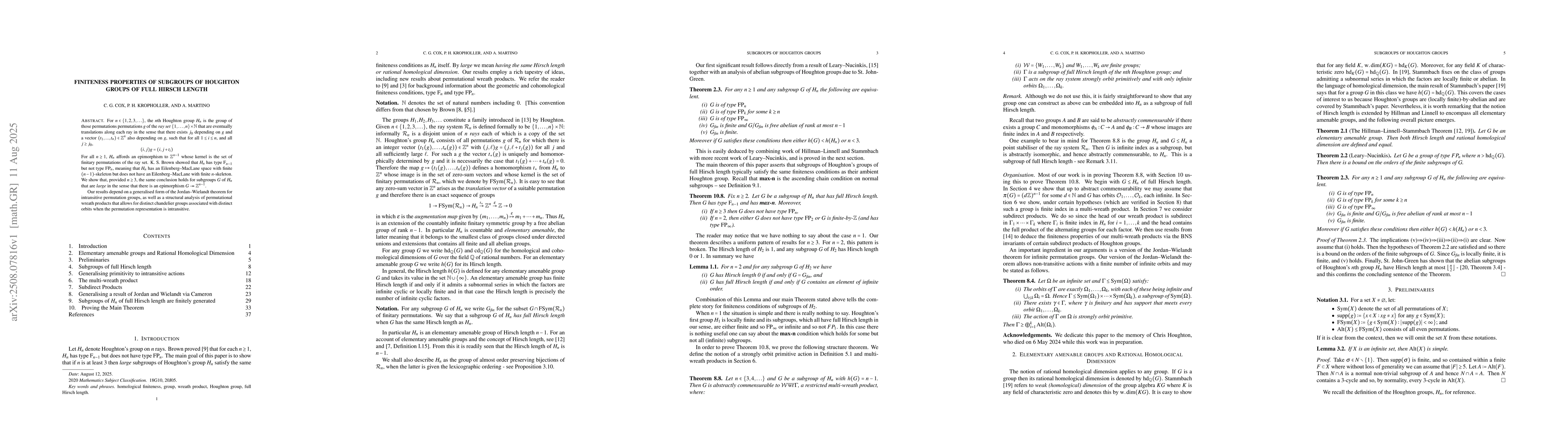 Thumbnail for Finiteness properties of Subgroups of Houghton Groups of full Hirsch
  length