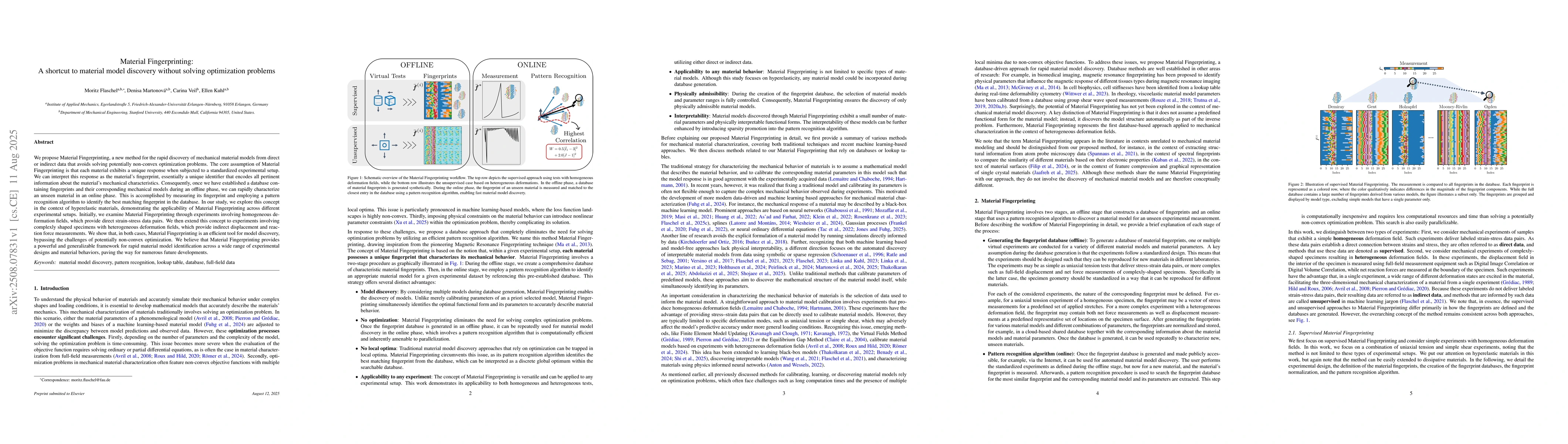Thumbnail for Material Fingerprinting: A shortcut to material model discovery without
  solving optimization problems