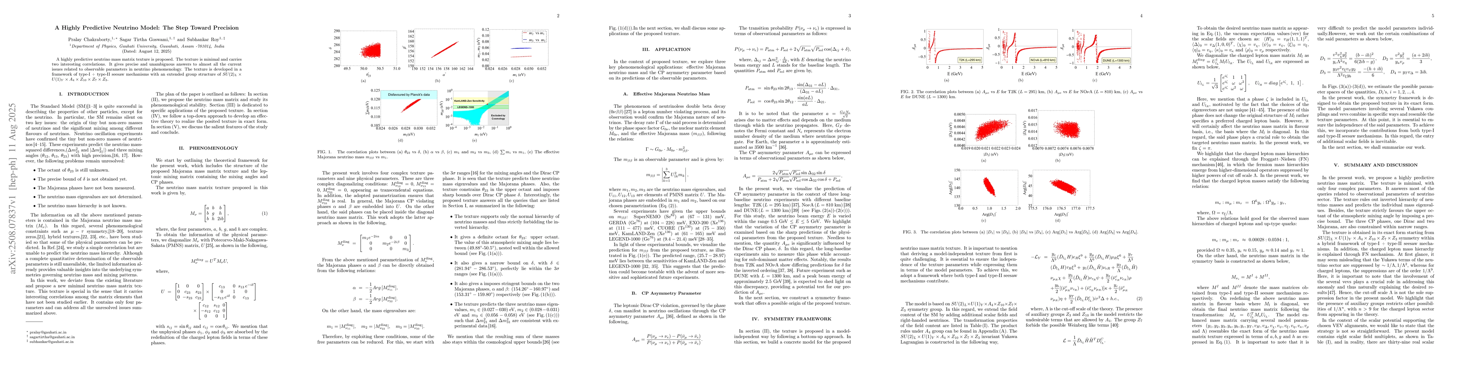 Thumbnail for A Highly Predictive Neutrino Model: The Step Toward Precision