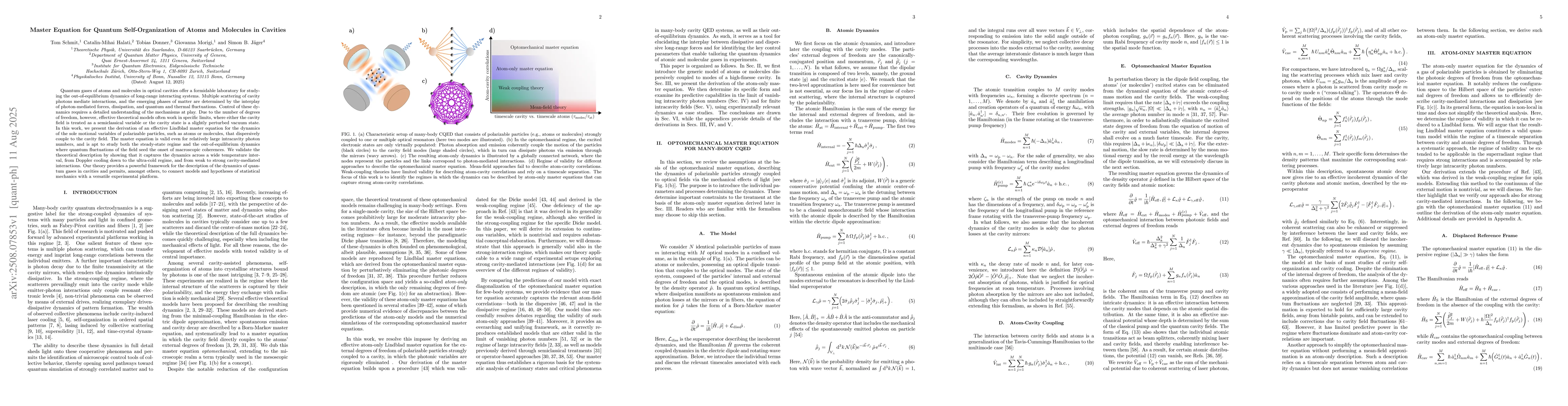 Thumbnail for Master Equation for Quantum Self-Organization of Atoms and Molecules in
  Cavities