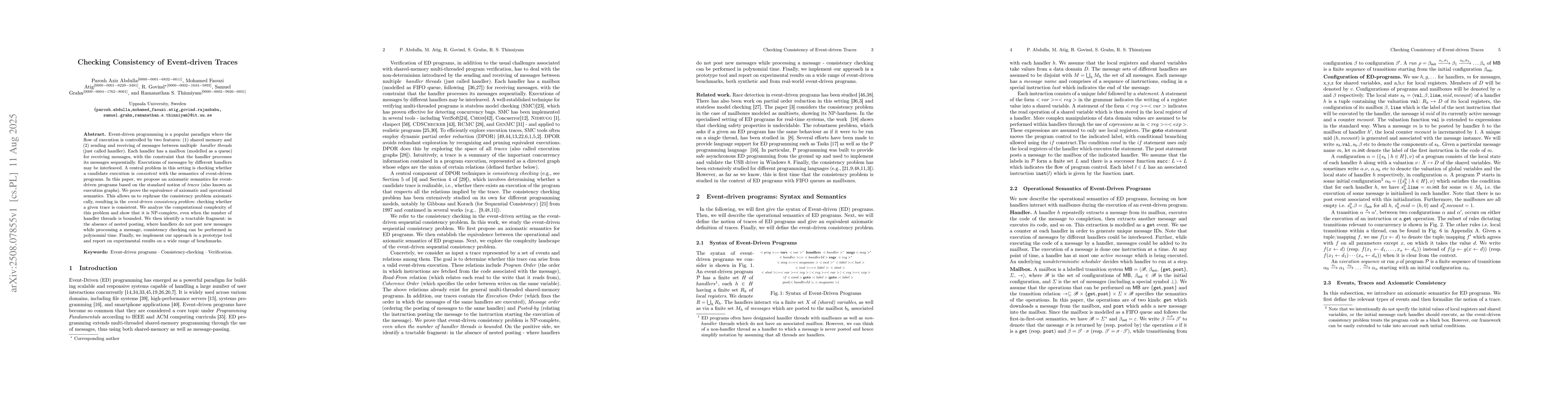 Thumbnail for Checking Consistency of Event-driven Traces