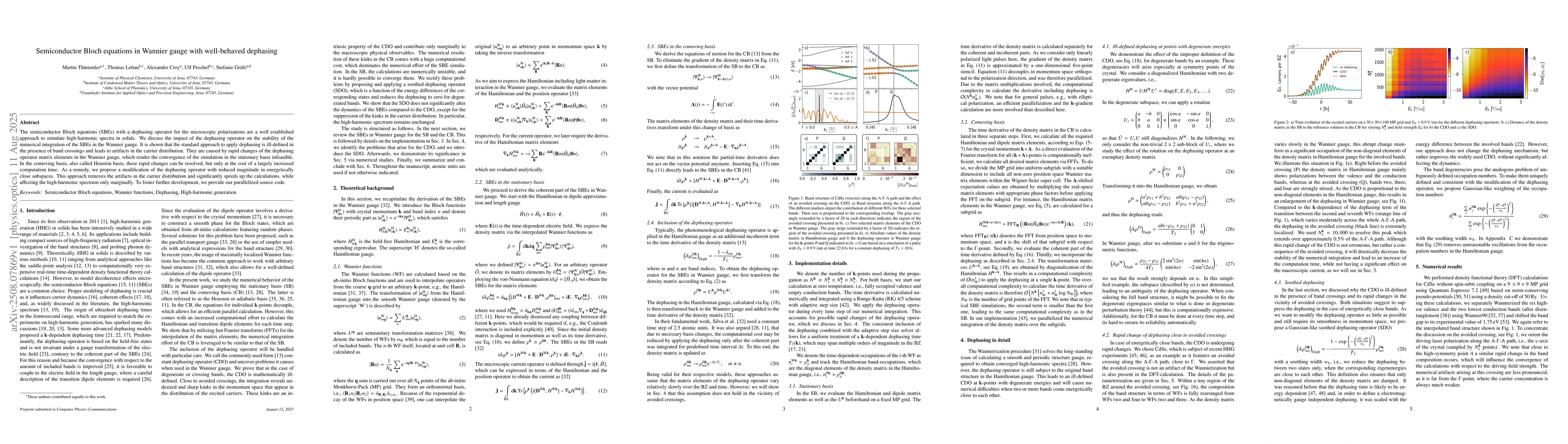 Thumbnail for Semiconductor Bloch equations in Wannier gauge with well-behaved
  dephasing