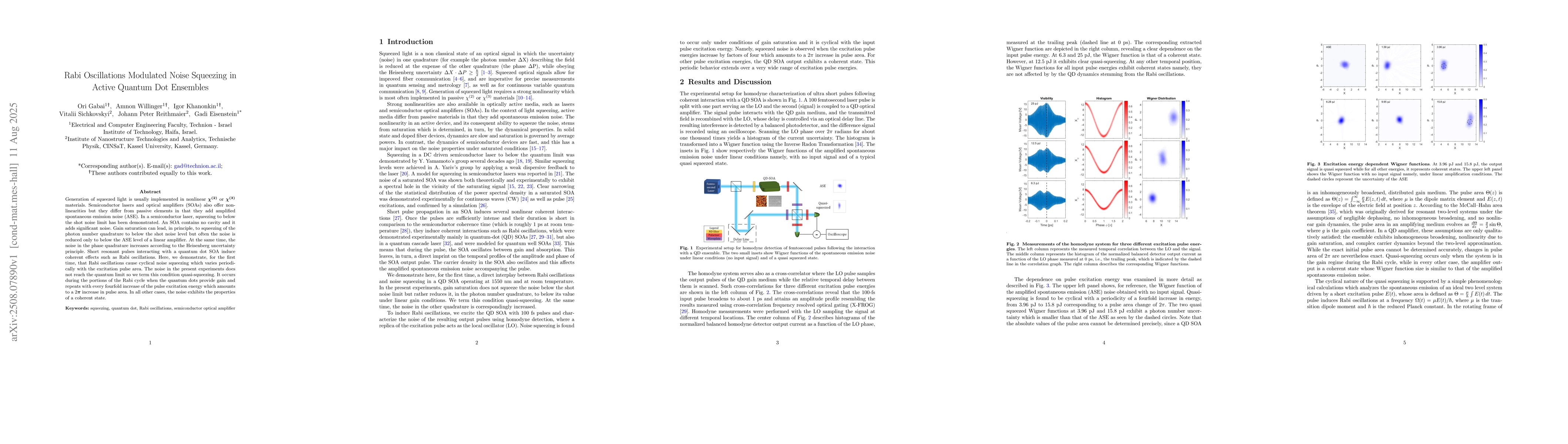 Thumbnail for Rabi Oscillations Modulated Noise Squeezing in Active Quantum Dot
  Ensembles