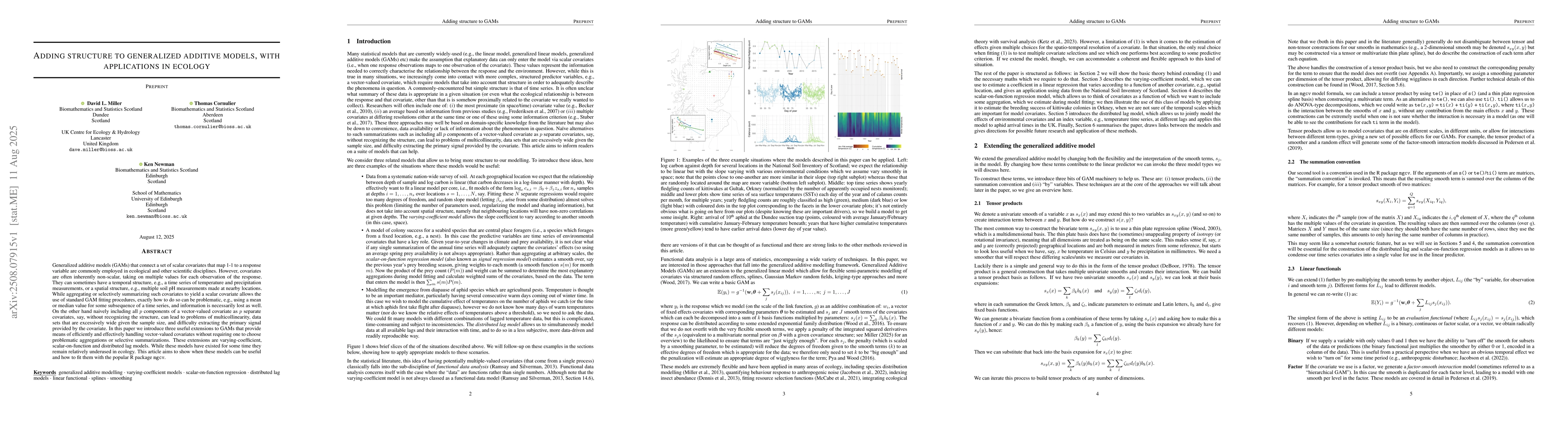 Thumbnail for Adding structure to generalized additive models, with applications in
  ecology
