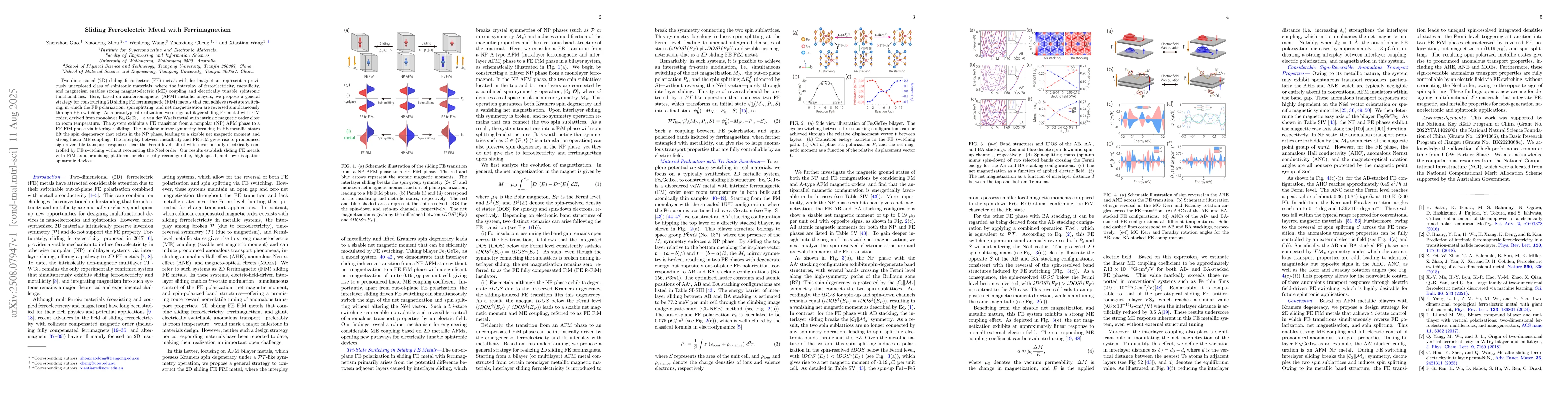 Thumbnail for Sliding Ferroelectric Metal with Ferrimagnetism