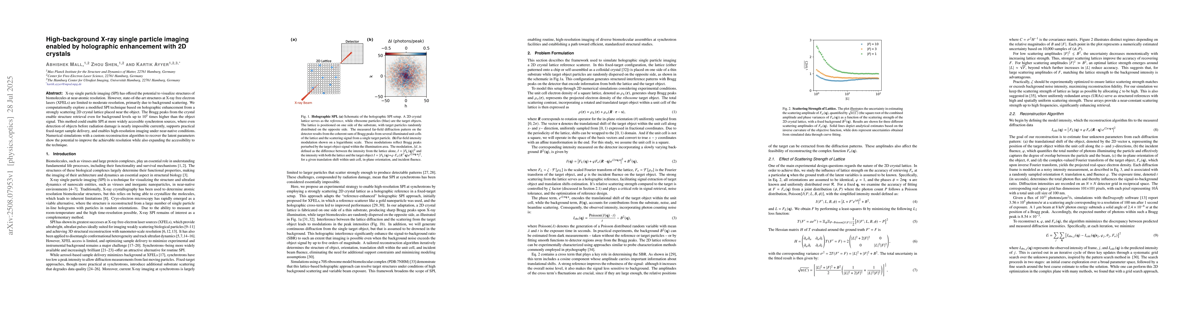 Thumbnail for High-background X-ray single particle imaging enabled by holographic
  enhancement with 2D crystals