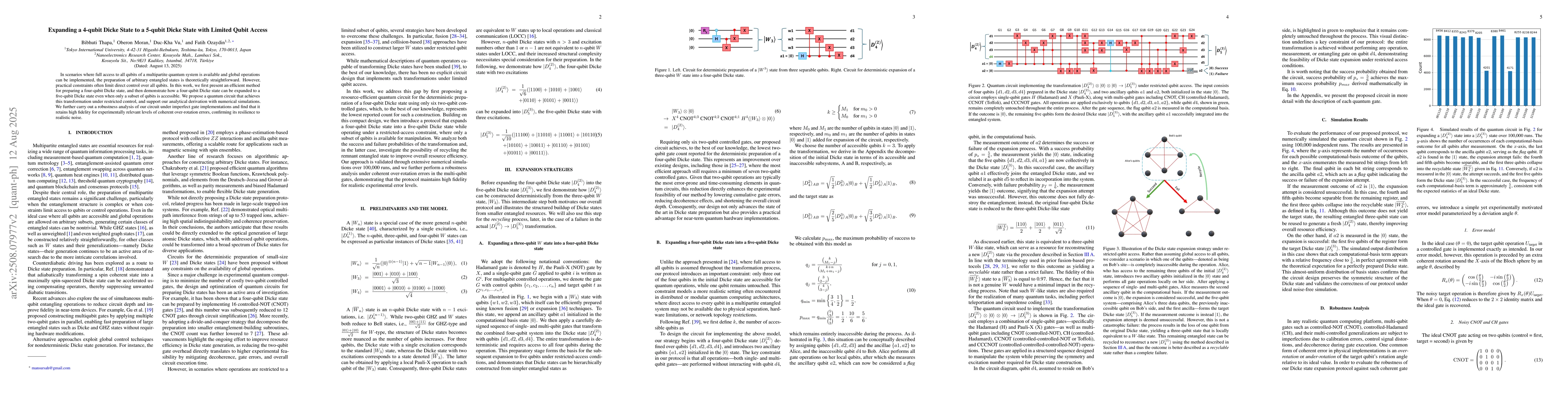 Thumbnail for Expanding a 4-qubit Dicke State to a 5-qubit Dicke State with Limited
  Qubit Access