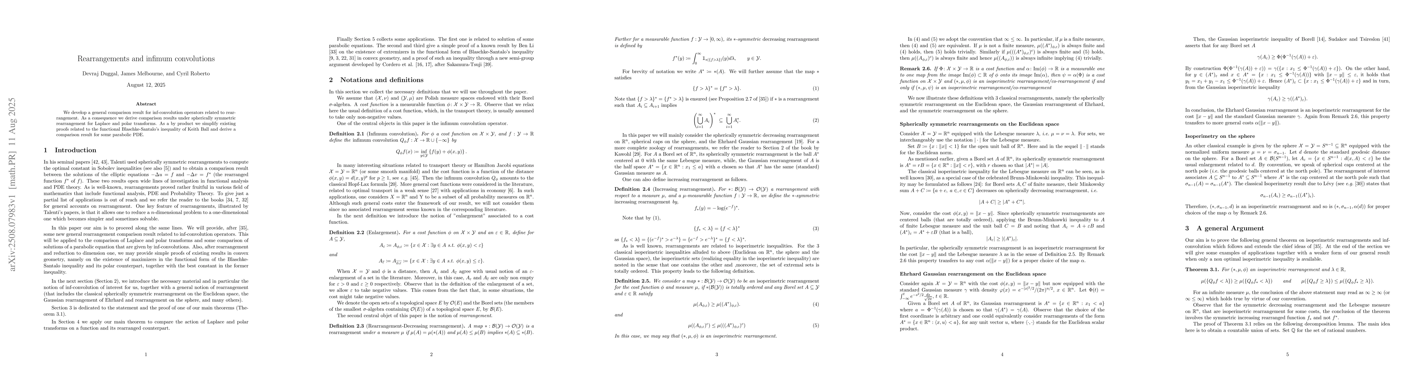 Thumbnail for Rearrangements and infimum convolutions