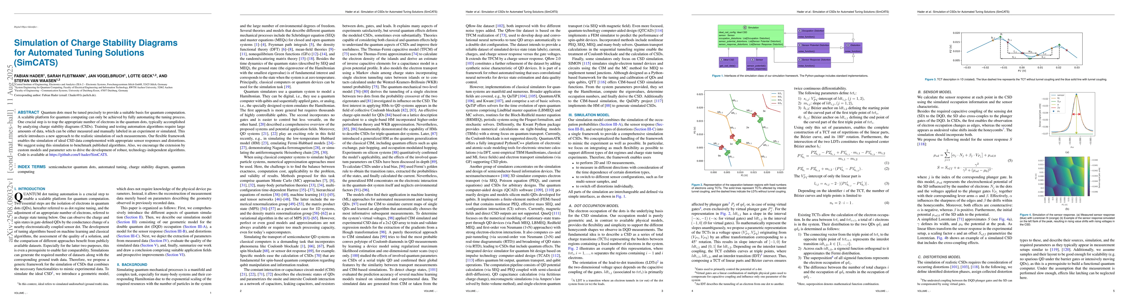 Thumbnail for Simulation of Charge Stability Diagrams for Automated Tuning Solutions
  (SimCATS)