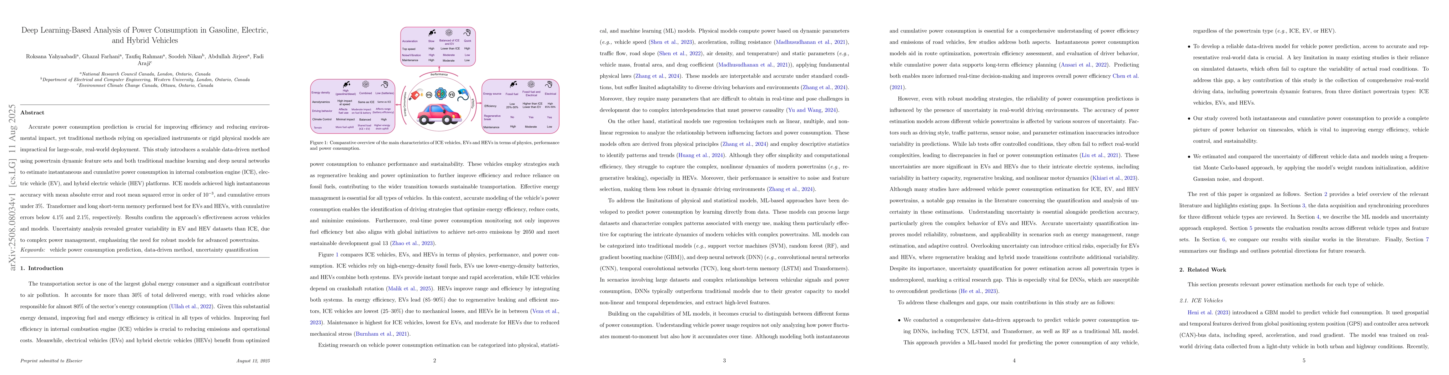 Thumbnail for Deep Learning-Based Analysis of Power Consumption in Gasoline, Electric,
  and Hybrid Vehicles