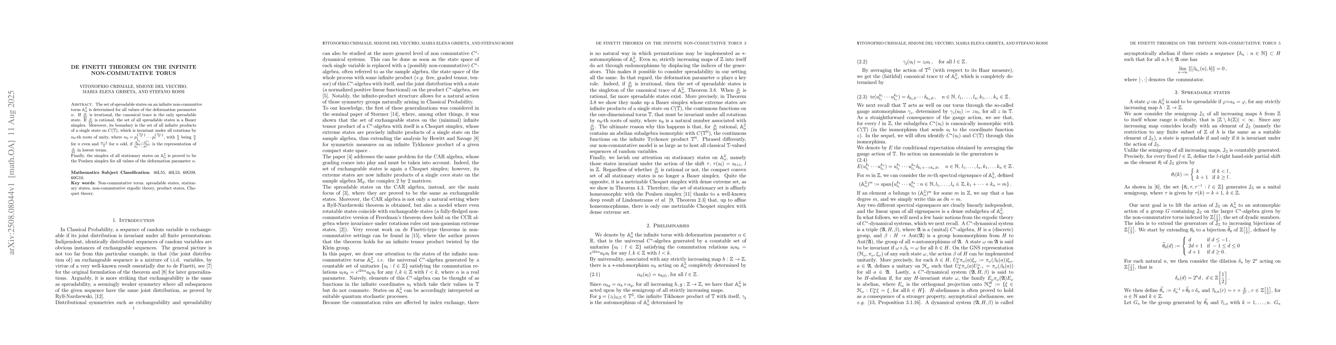 Thumbnail for De Finetti Theorem on the infinite non-commutative torus