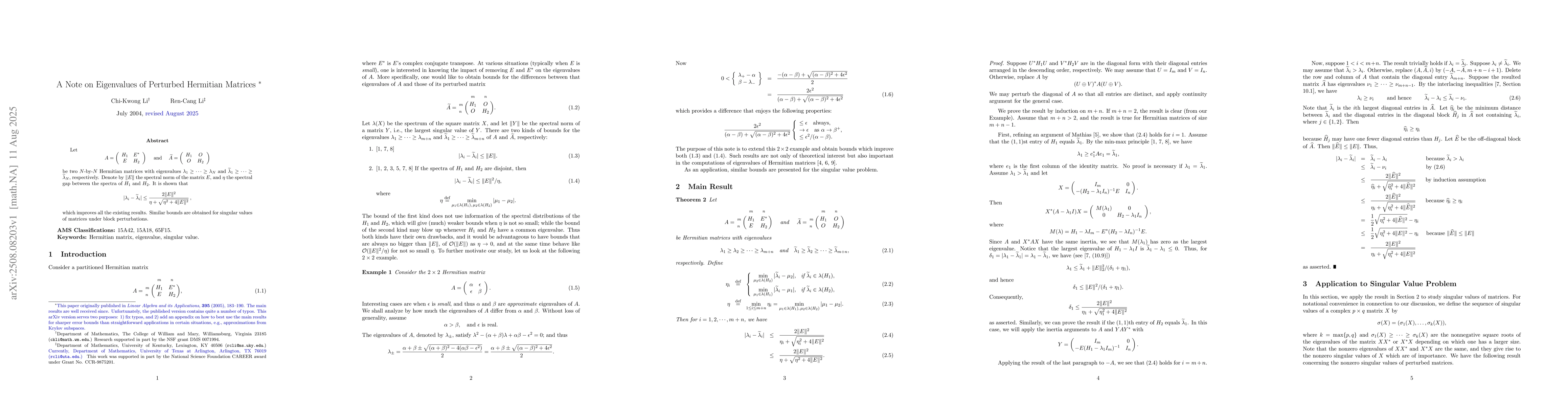 Thumbnail for A Note on Eigenvalues of Perturbed Hermitian Matrices