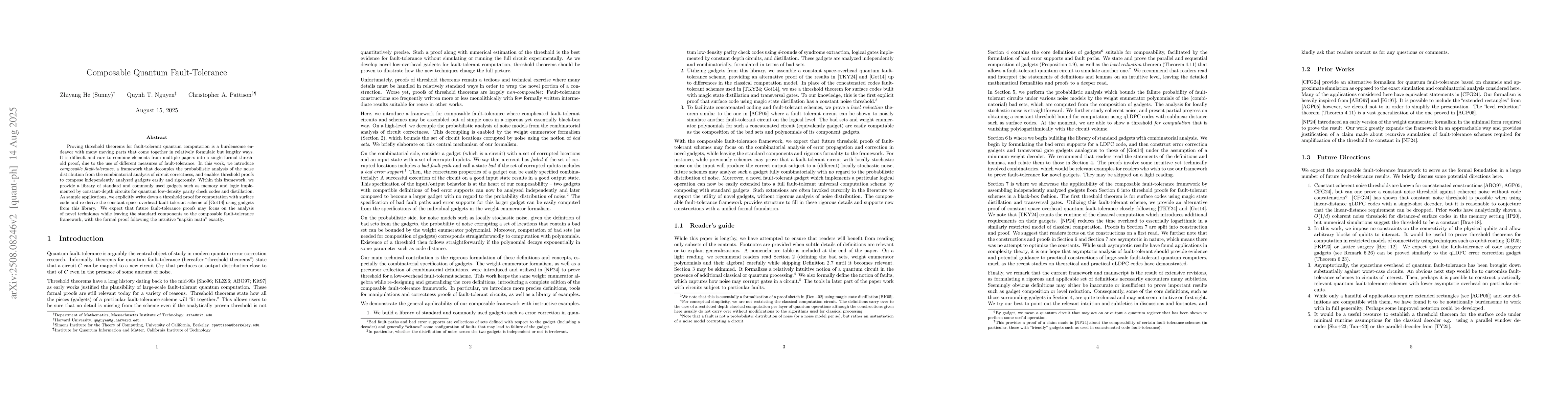 Thumbnail for Composable Quantum Fault-Tolerance