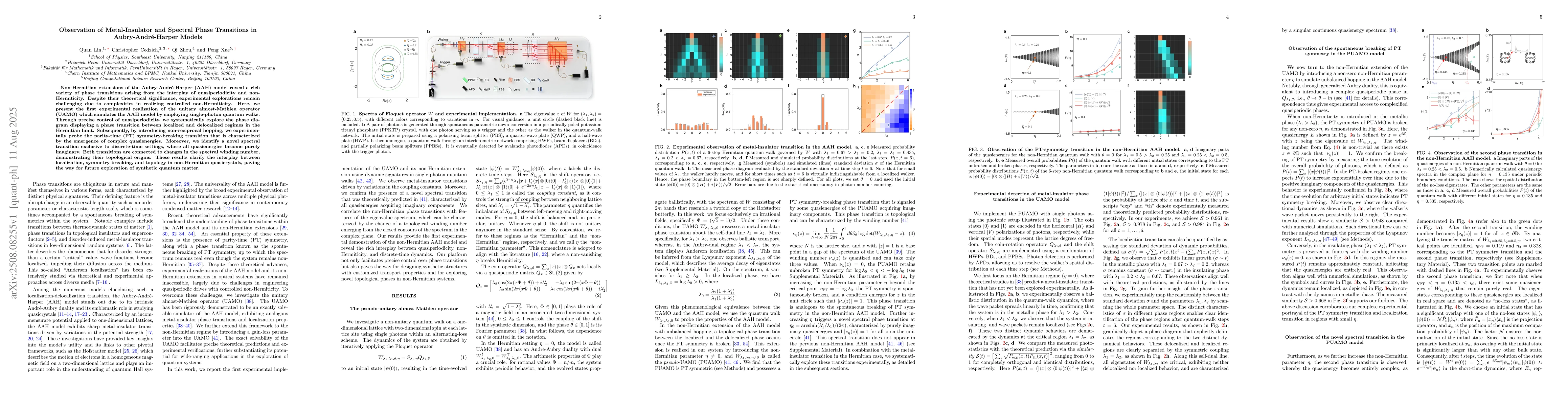 Thumbnail for Observation of Metal-Insulator and Spectral Phase Transitions in
  Aubry-André-Harper Models