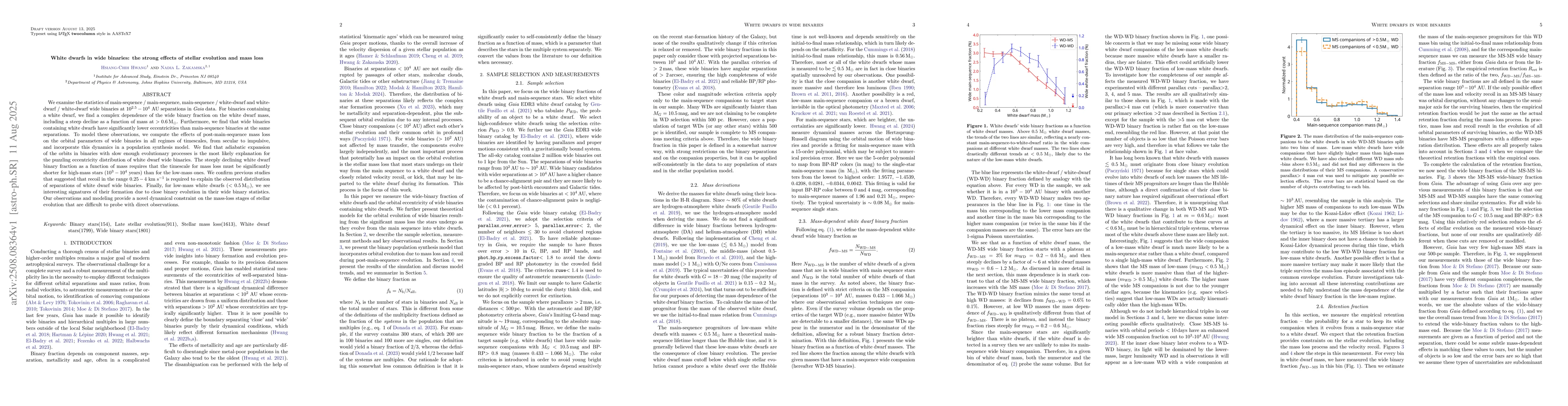 Thumbnail for White dwarfs in wide binaries: the strong effects of stellar evolution
  and mass loss