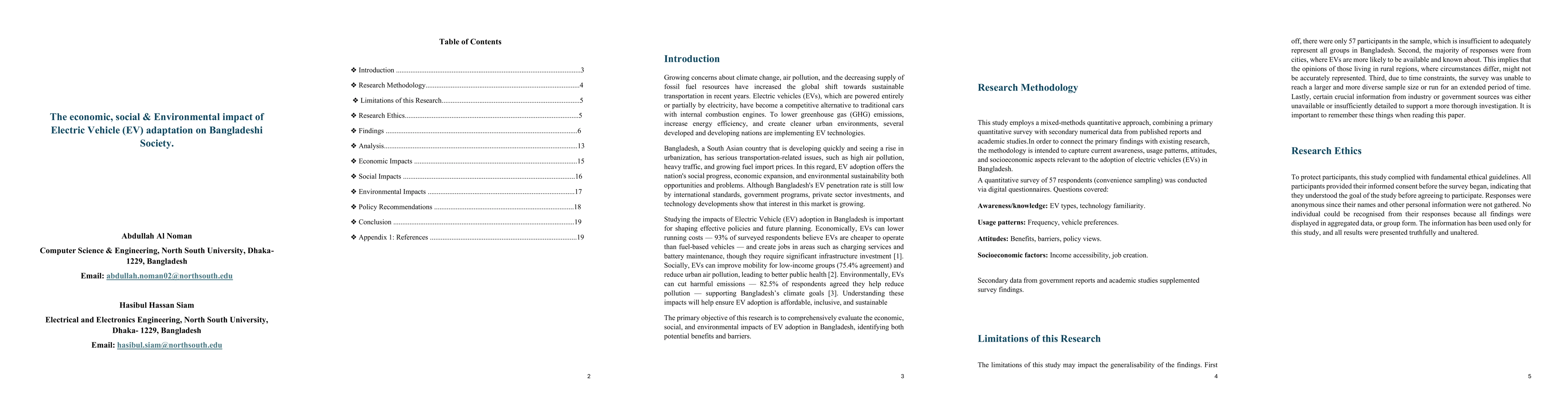 Thumbnail for The economic, social & Environmental impact of Electric Vehicle (EV)
  adaptation on Bangladeshi Society