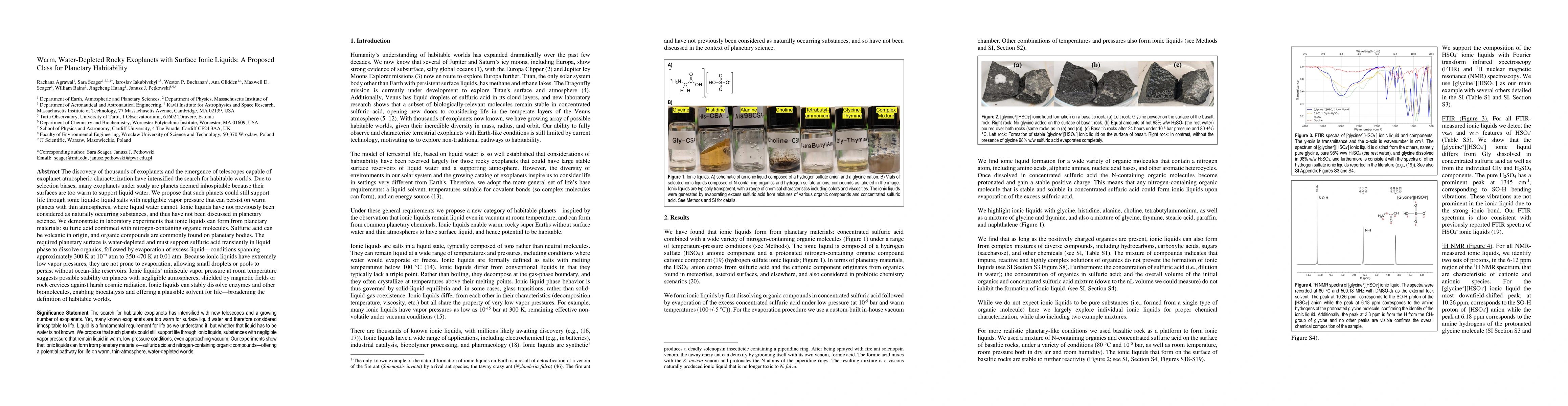 Thumbnail for Warm, water-depleted rocky exoplanets with surface ionic liquids: A
  proposed class for planetary habitability