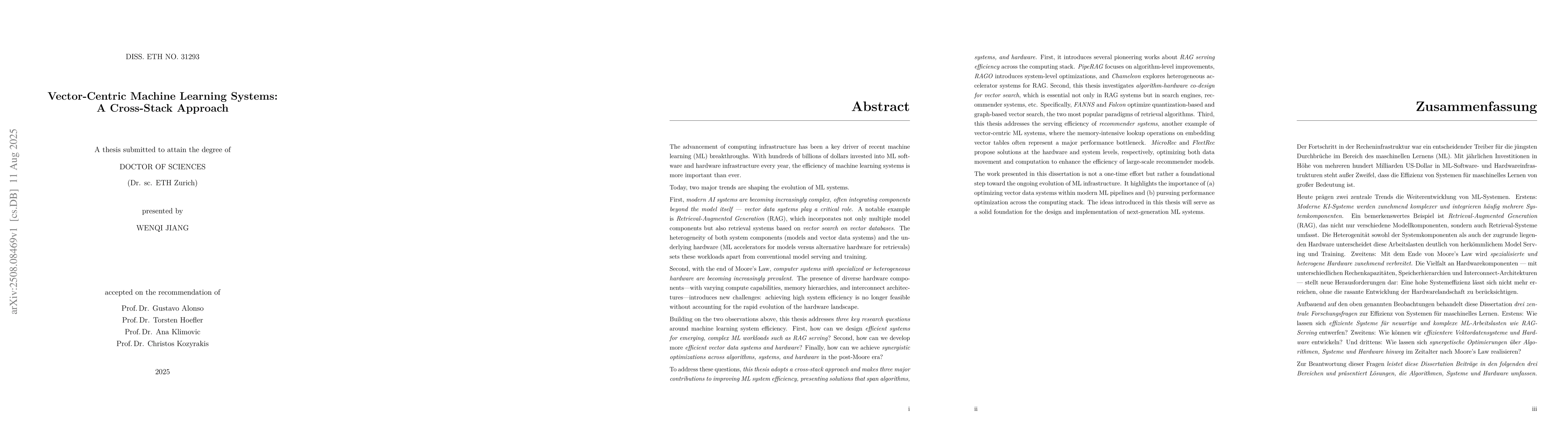 Thumbnail for Vector-Centric Machine Learning Systems: A Cross-Stack Approach