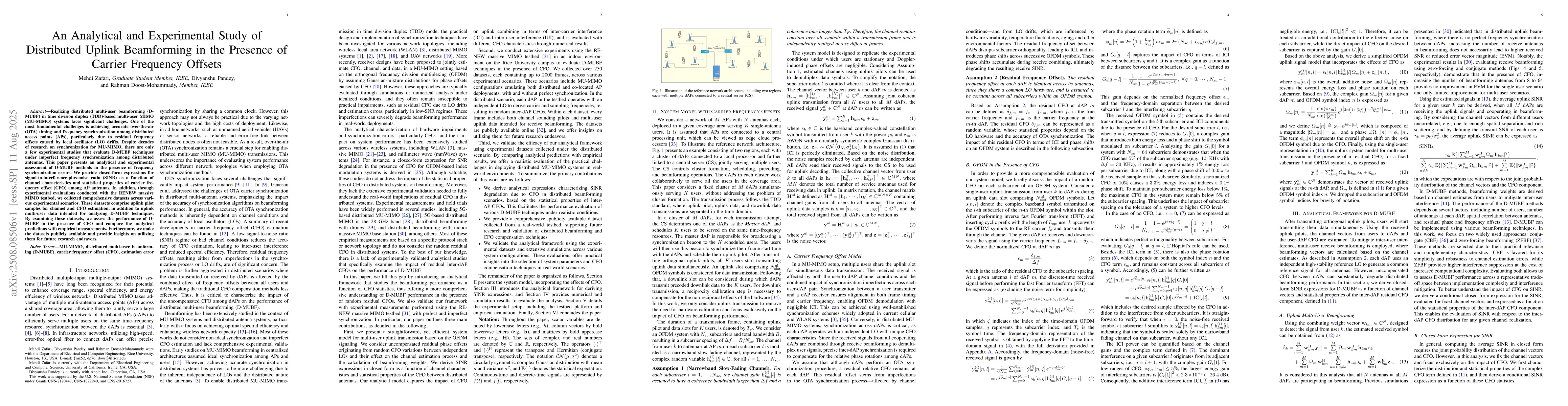 Thumbnail for An Analytical and Experimental Study of Distributed Uplink Beamforming
  in the Presence of Carrier Frequency Offsets