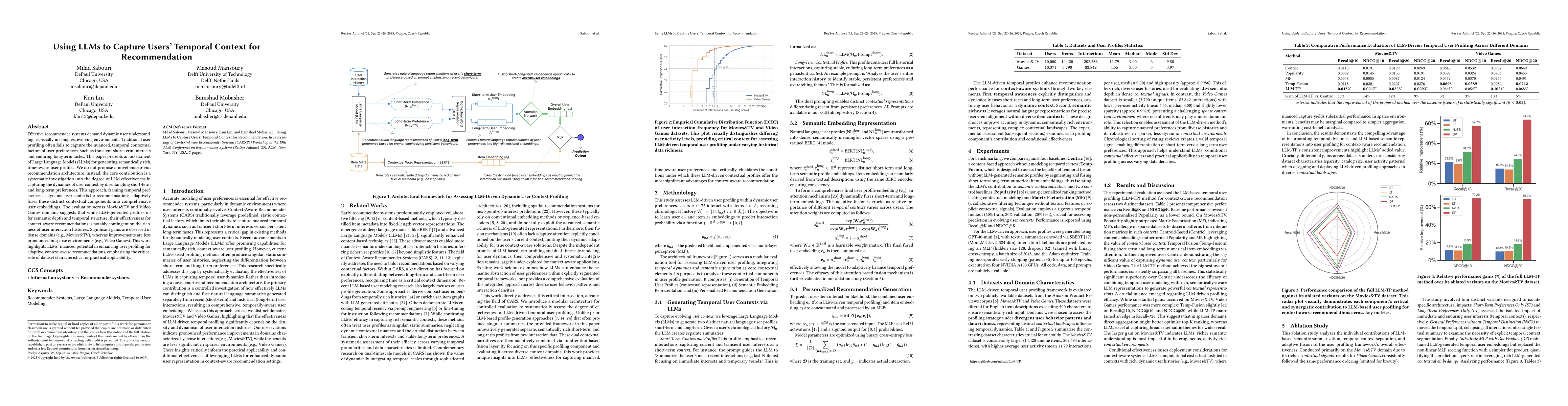 Thumbnail for Using LLMs to Capture Users' Temporal Context for Recommendation