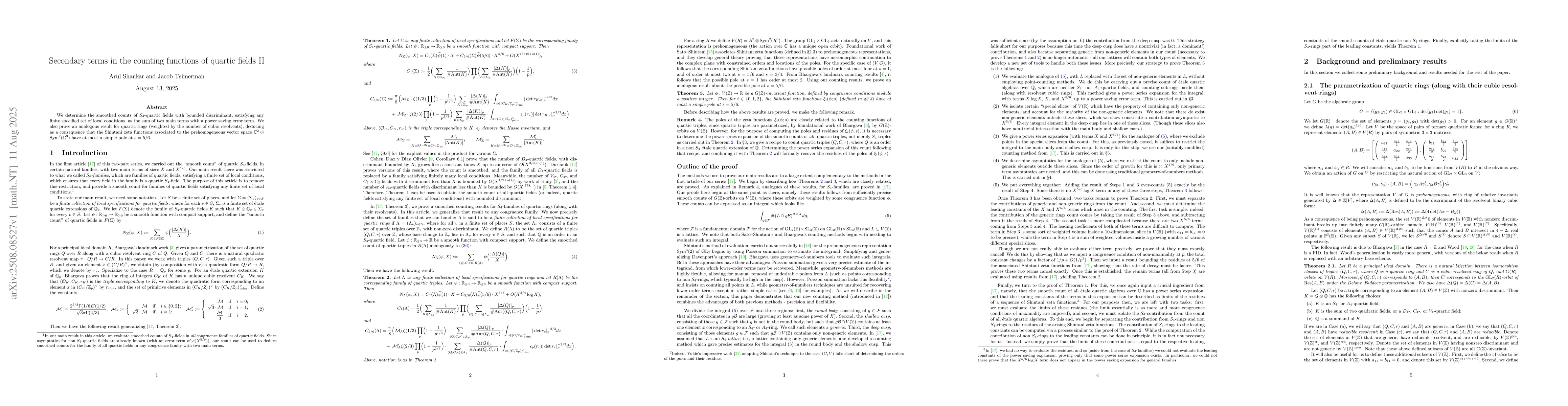 Thumbnail for Secondary terms in the counting functions of quartic fields II