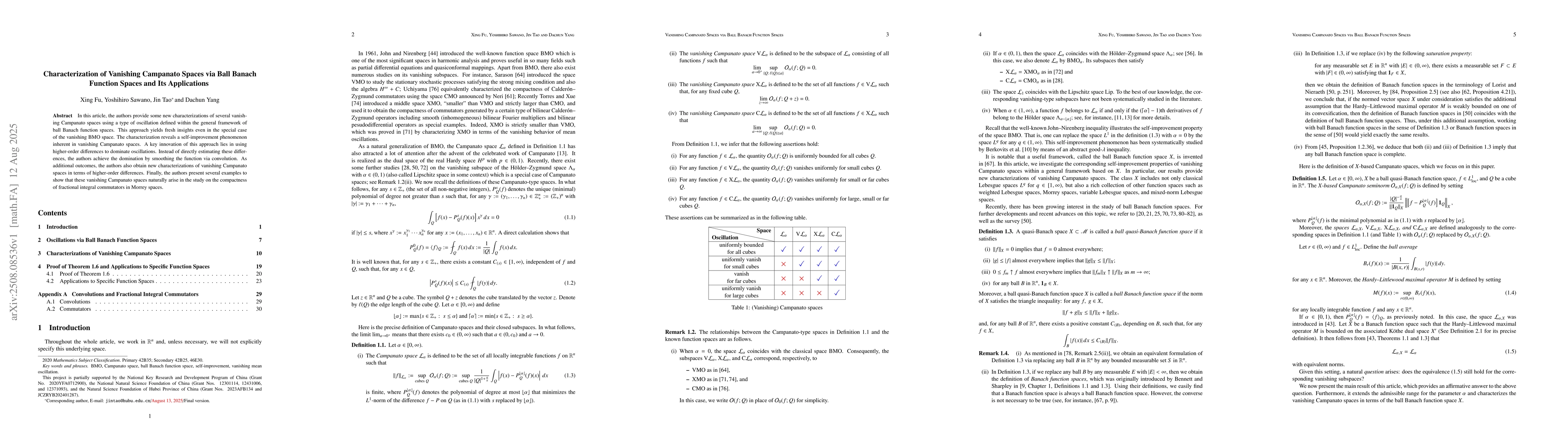 Thumbnail for Characterization of Vanishing Campanato Spaces via Ball Banach Function
  Spaces and Its Applications