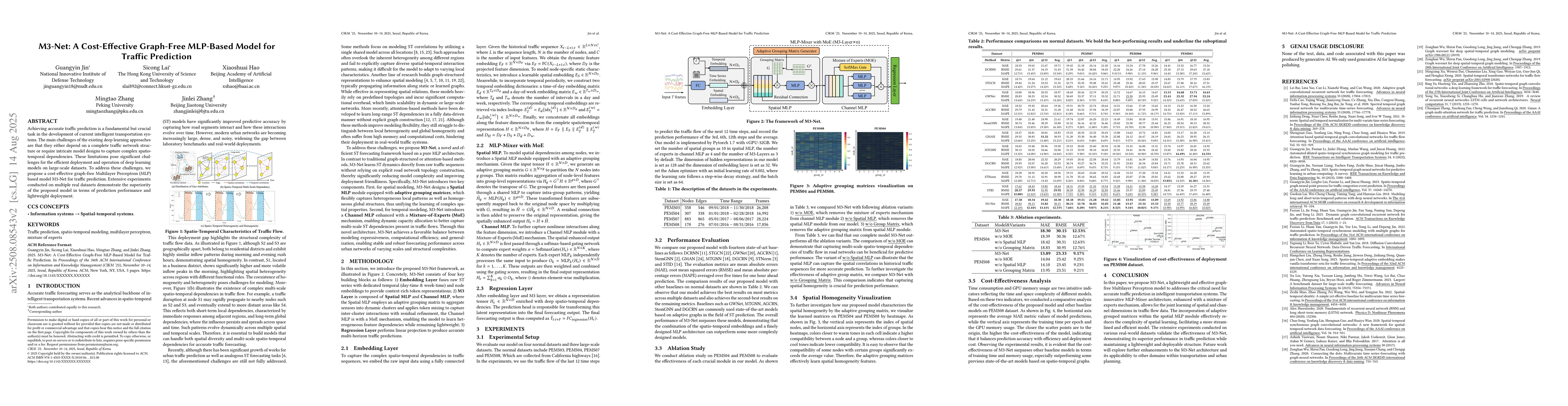Thumbnail for M3-Net: A Cost-Effective Graph-Free MLP-Based Model for Traffic
  Prediction