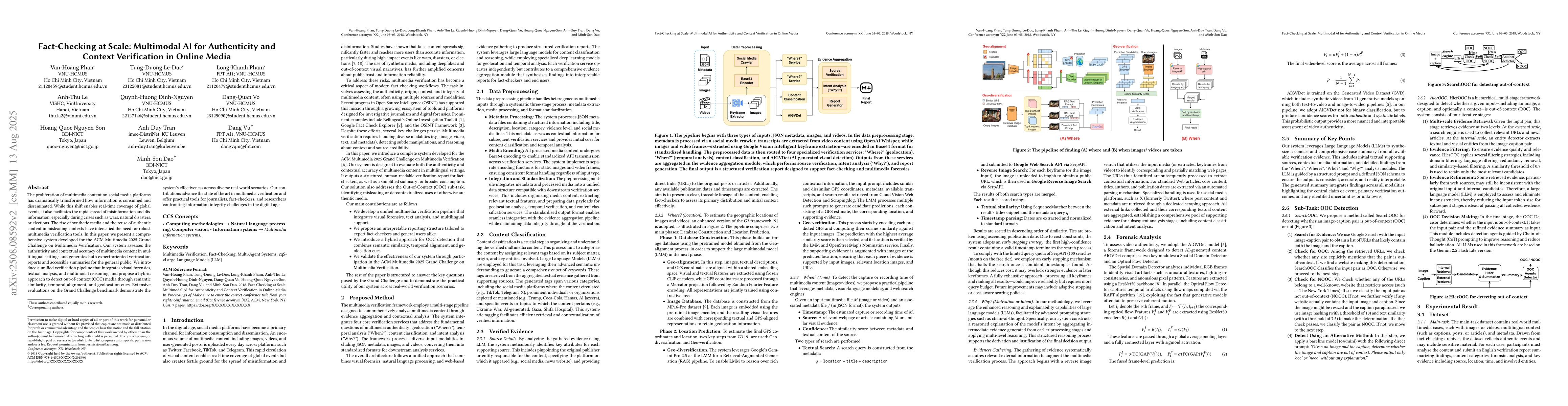 Thumbnail for Fact-Checking at Scale: Multimodal AI for Authenticity and Context
  Verification in Online Media