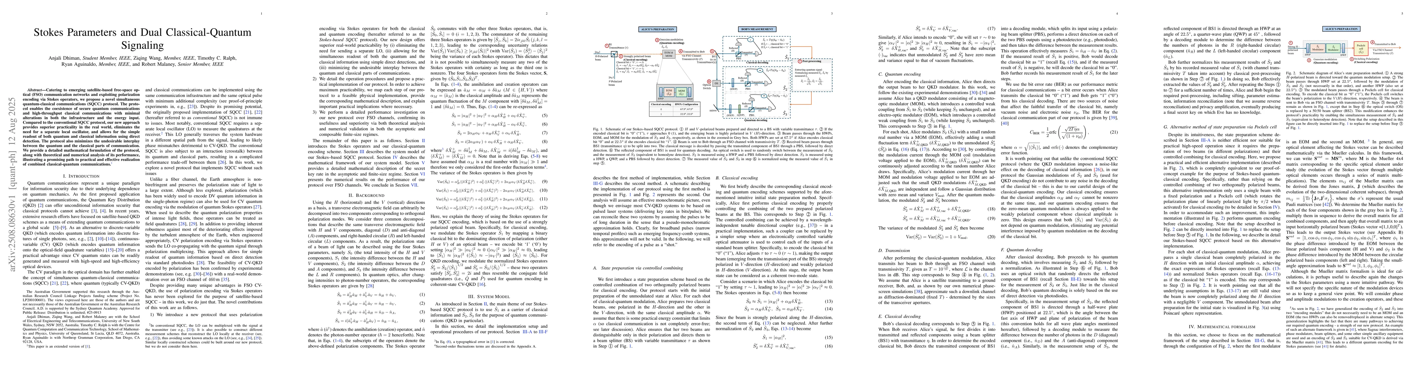Thumbnail for Stokes Parameters and Dual Classical-Quantum Signaling