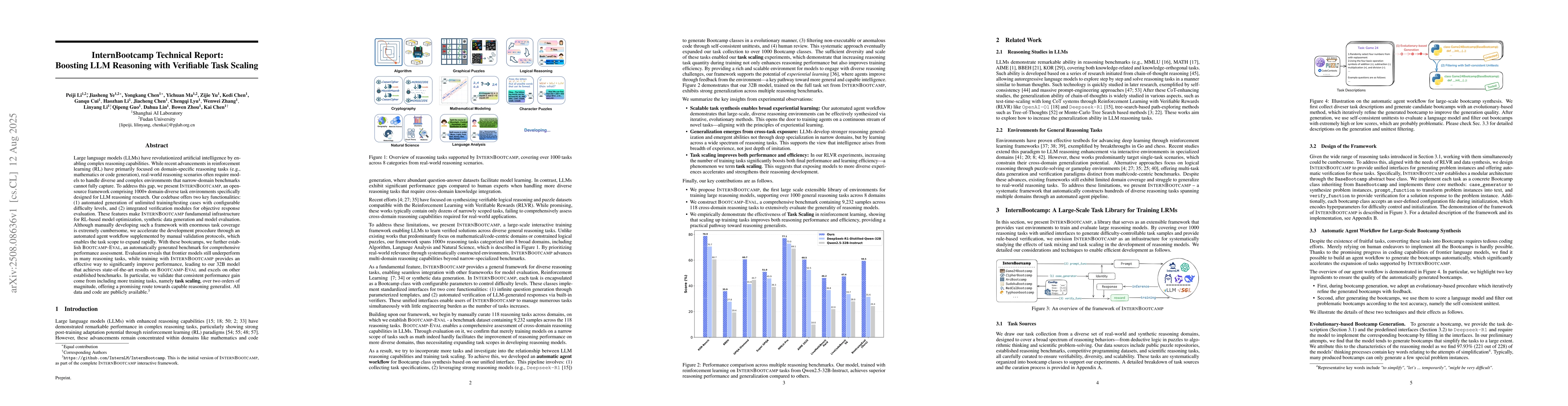 Thumbnail for InternBootcamp Technical Report: Boosting LLM Reasoning with Verifiable
  Task Scaling