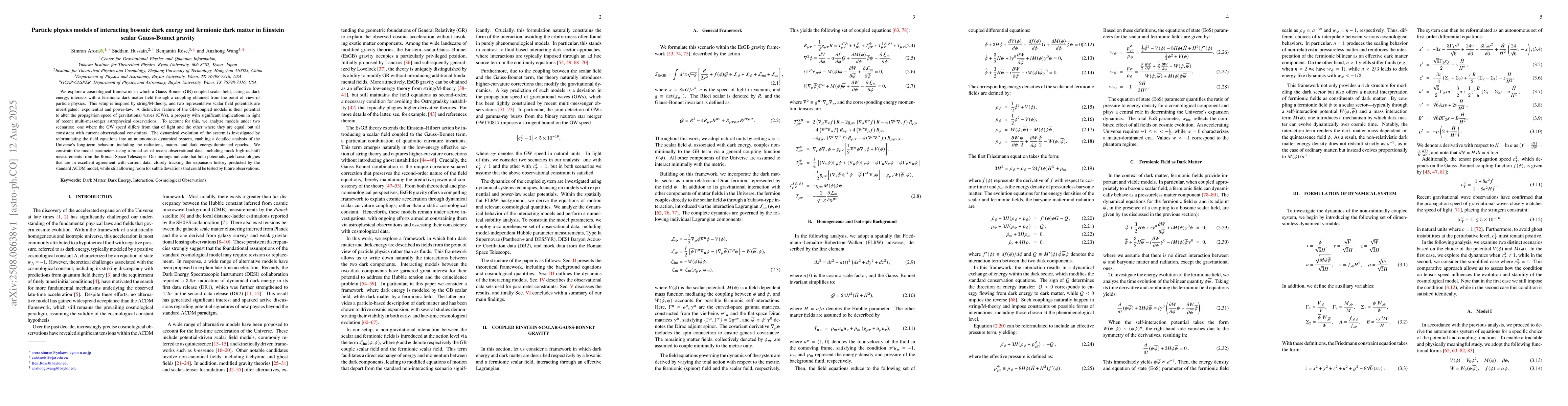 Thumbnail for Particle physics models of interacting bosonic dark energy and fermionic
  dark matter in Einstein scalar Gauss-Bonnet gravity